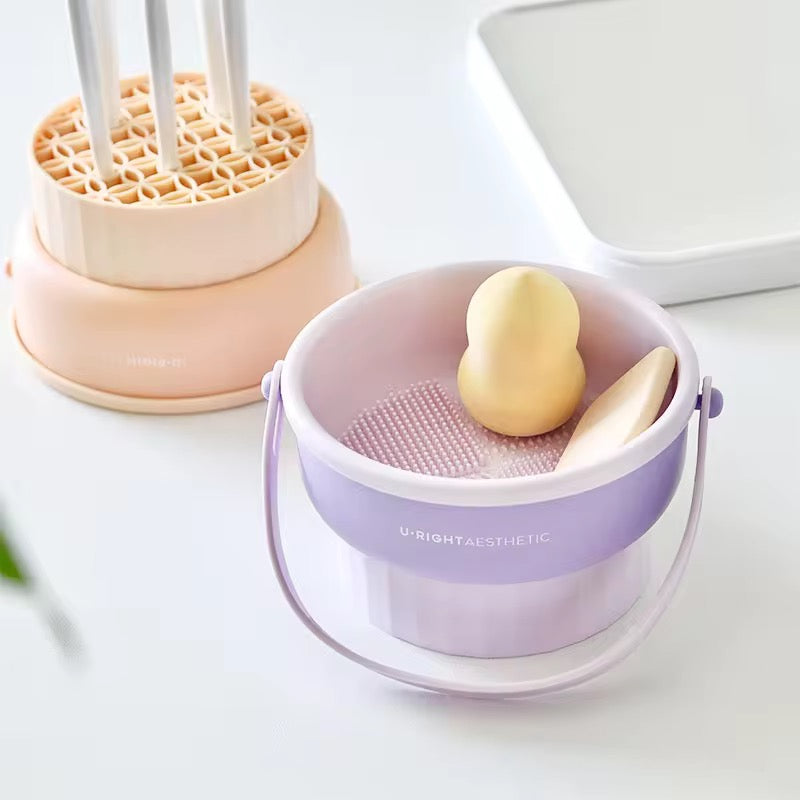3-in-1 Makeup Brush Cleaning & Drying Bucket
