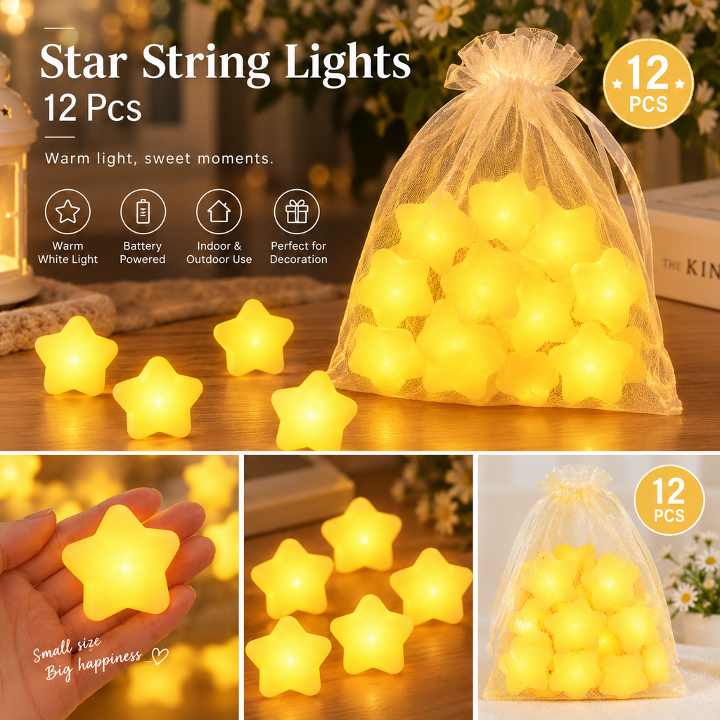 DIY Star Light Kit (20 Stars) & Finished Star Lights (12 Stars)