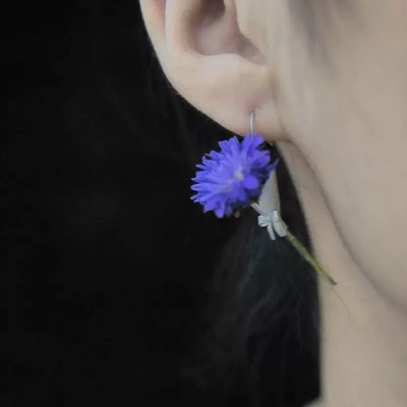 Bouquet Earrings Anti-Allergy Silver Jewelry (one free bouquet necklace)