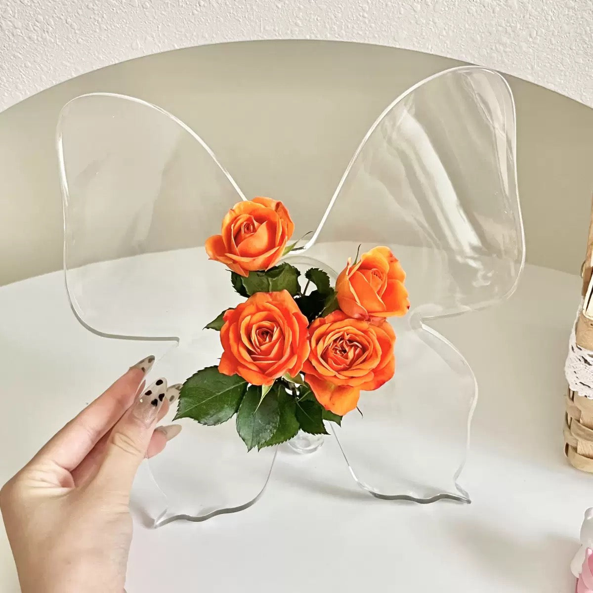 Acrylic Butterfly Art Vase