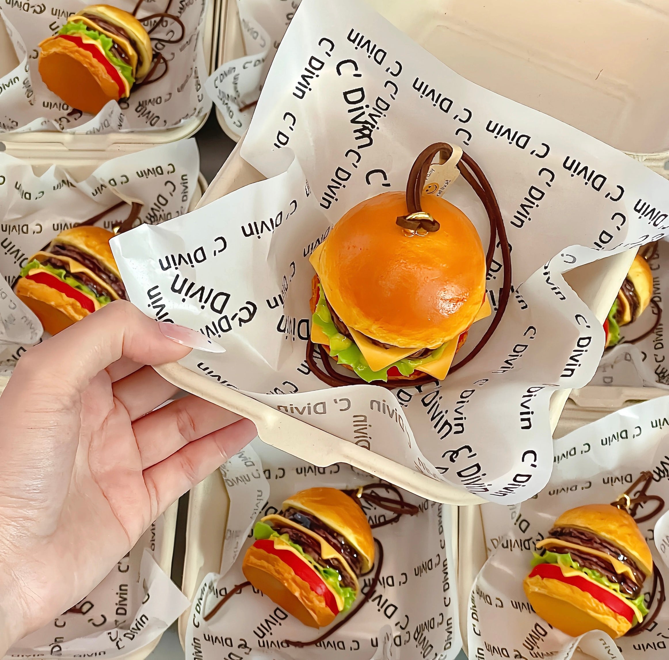 Handmade Burger Aroma Diffuser Hanging Ornament