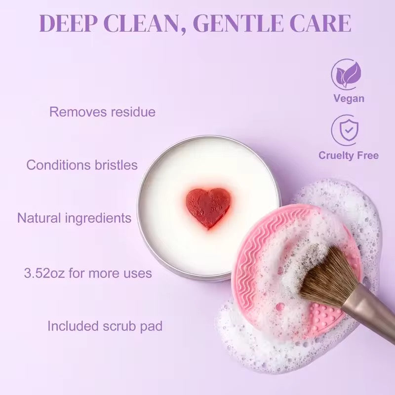 Solid cleansing soap, specially designed for cleaning makeup brushes and beauty tools(Buy one, get one free)