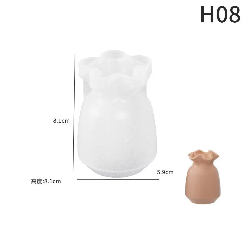 Mini Vase Silicone Molds – 8 Unique Designs for DIY Home Decor & Crafts