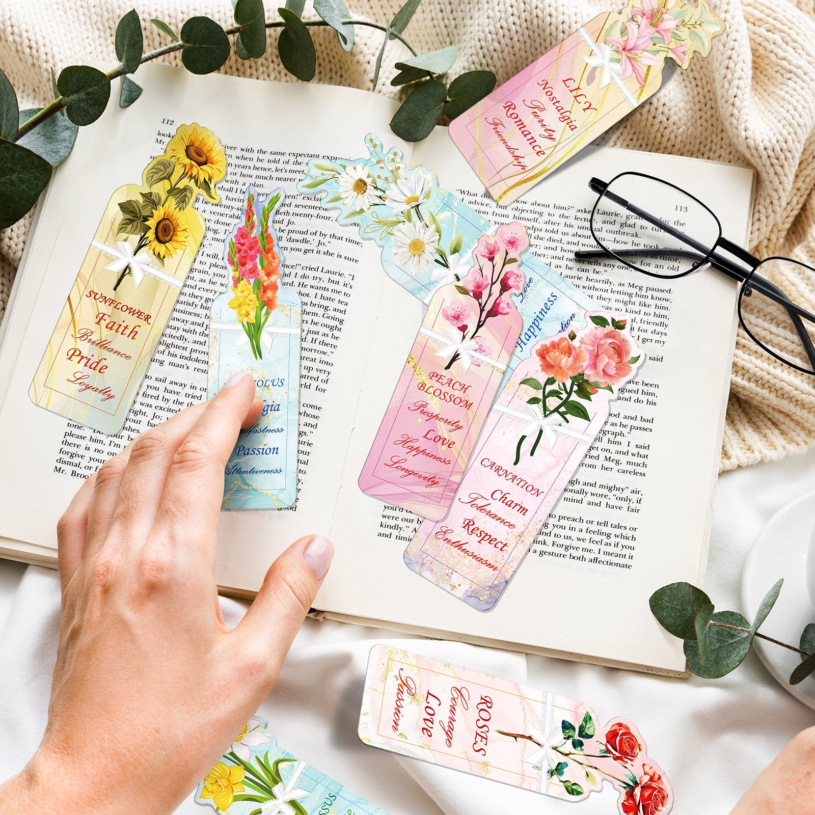 Flower Bouquet Bookmarks (buy one get one free for a total of 40)