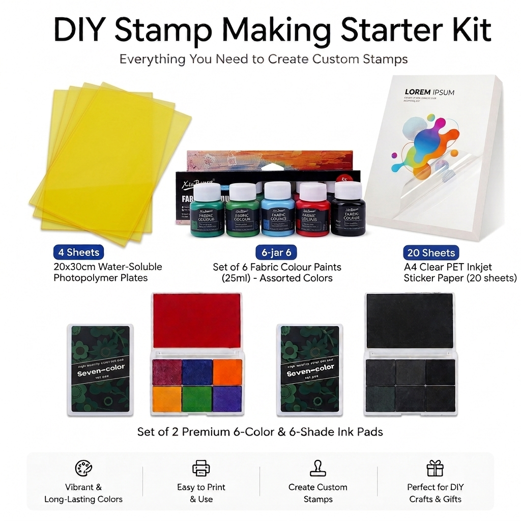 DIY Stamp Kit (No Carving Required) Free Seal Handle Included