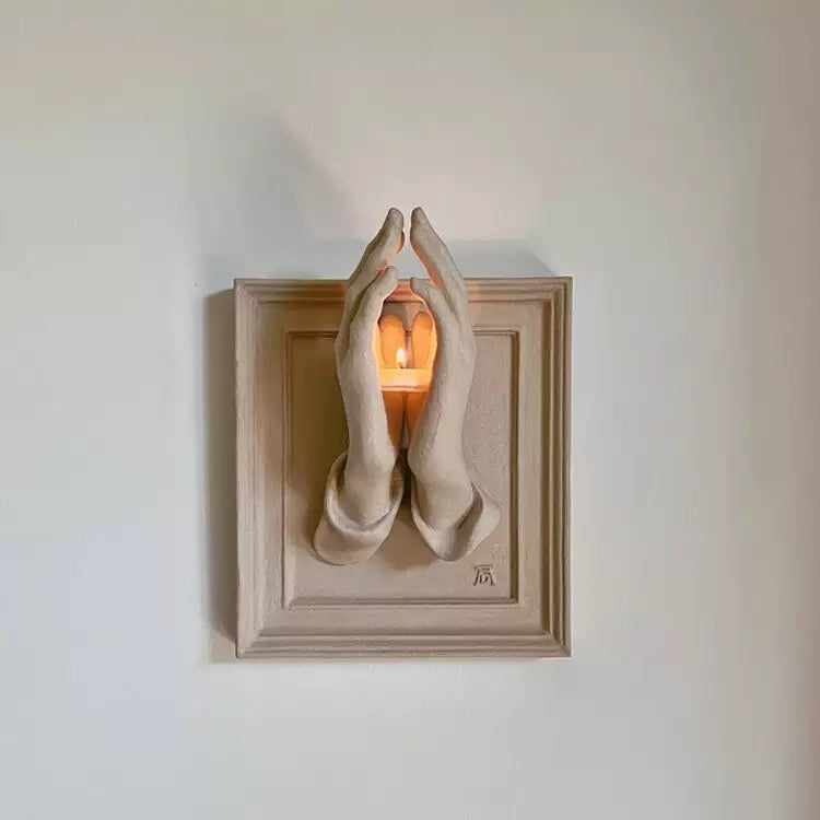 Divine Hands Sculptural Candle Holder | Luxury Wall Art Decor