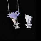 Wearable Mini Vase Jewelry Collection - Handcrafted S925 Silver Flower Holder (Brooch, Earrings, Necklace)