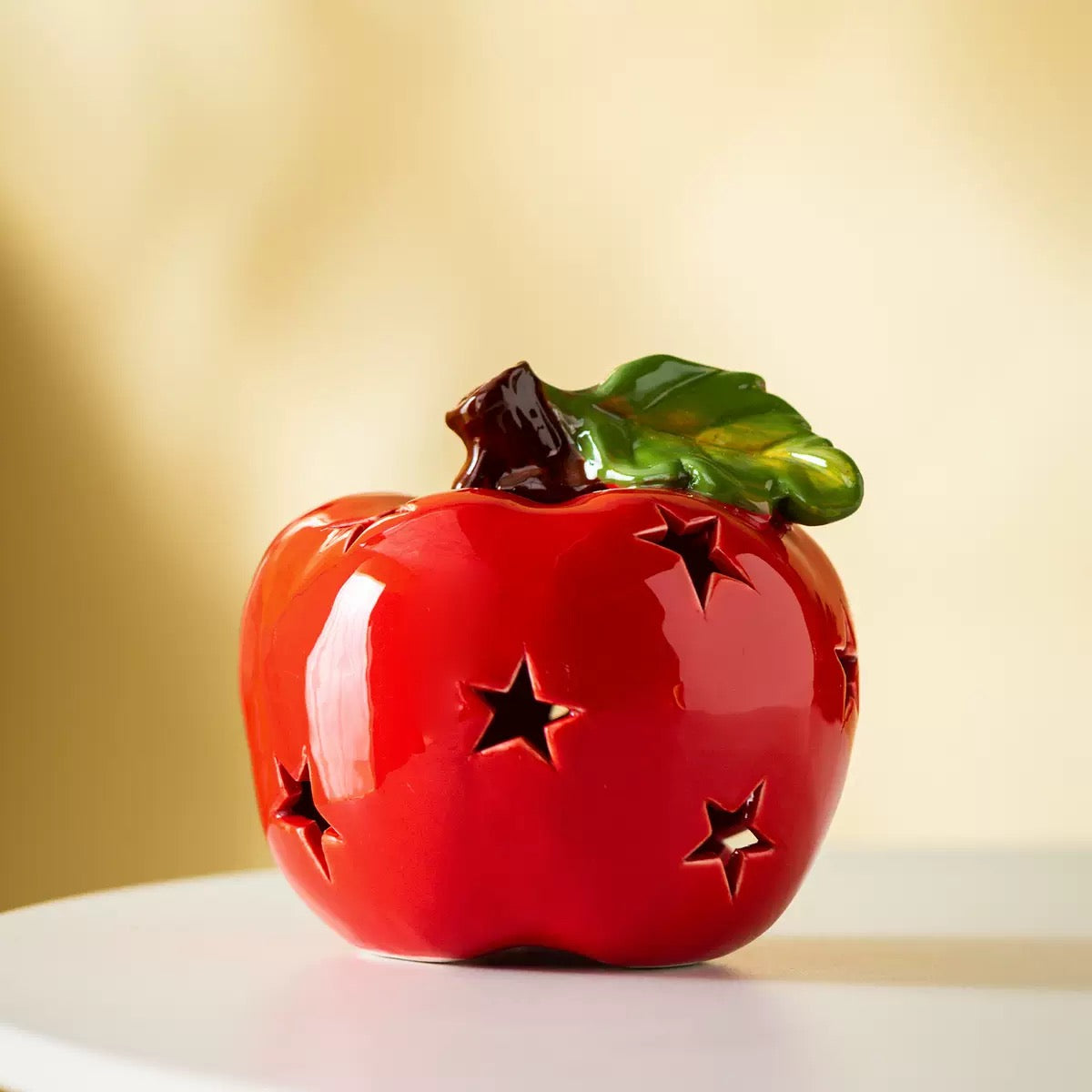 Ceramic Apple Star Projection Light – Christmas Decorative Lamp
