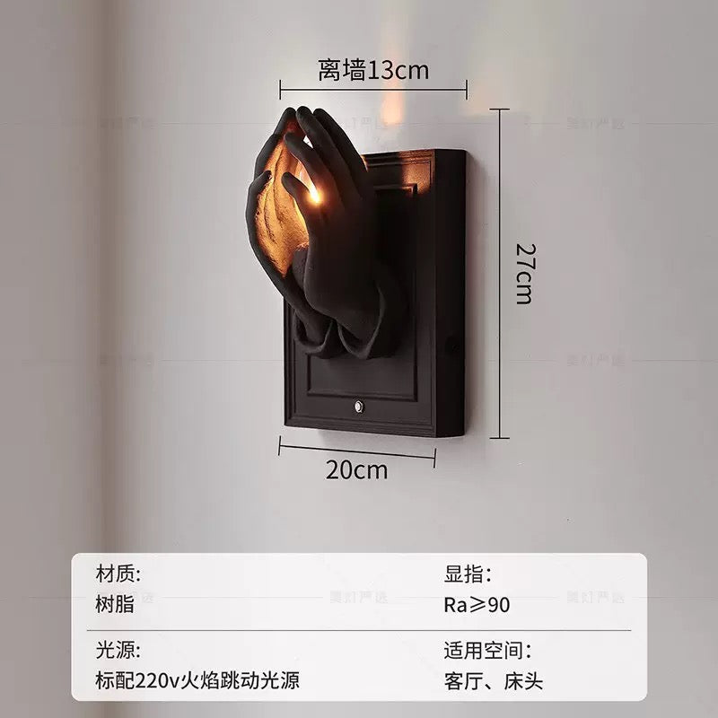Praying Hands Wall Art Lamp – LED Ambient Wall Light & Table Lamp Decor