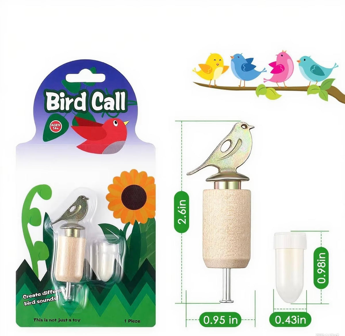 Hand-Crank Bird Call Whistle – Create Realistic Bird Sounds