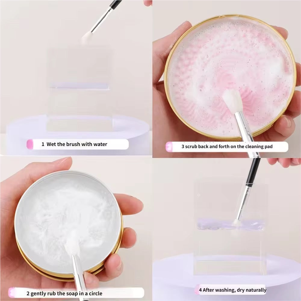 Solid cleansing soap, specially designed for cleaning makeup brushes and beauty tools(Buy one, get one free)