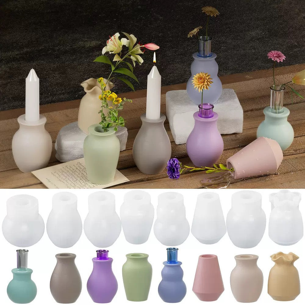 Mini Vase Silicone Molds – 8 Unique Designs for DIY Home Decor & Crafts