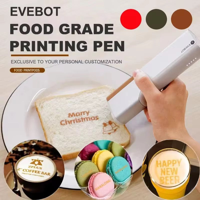 Handheld Food Printer + Edible Ink（One bottle of ink can print 2,000 times）