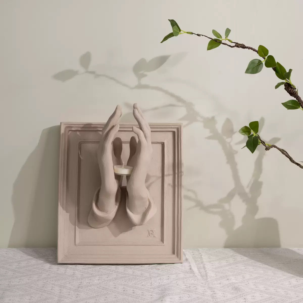 Divine Hands Sculptural Candle Holder | Luxury Wall Art Decor