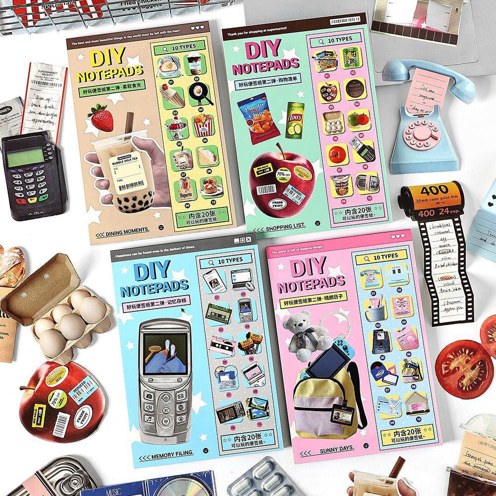 677-Piece Folding Sticky Notes Set – 5 Themes, 677 Unique Designs
