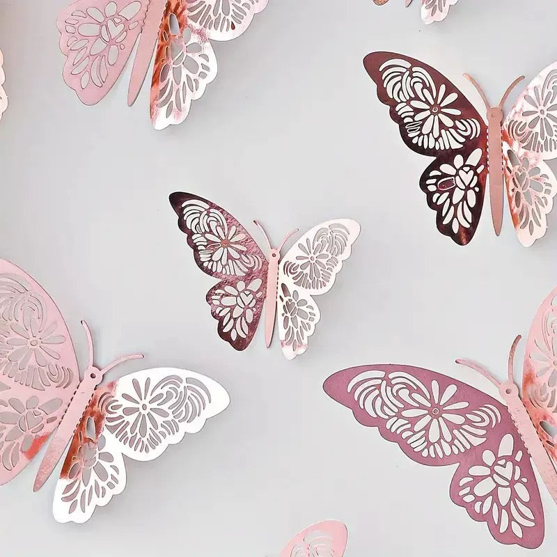 Light & Shadow Butterfly Decorative Wall Stickers (Pack of 24) Different Sizes
 Free 12pcs