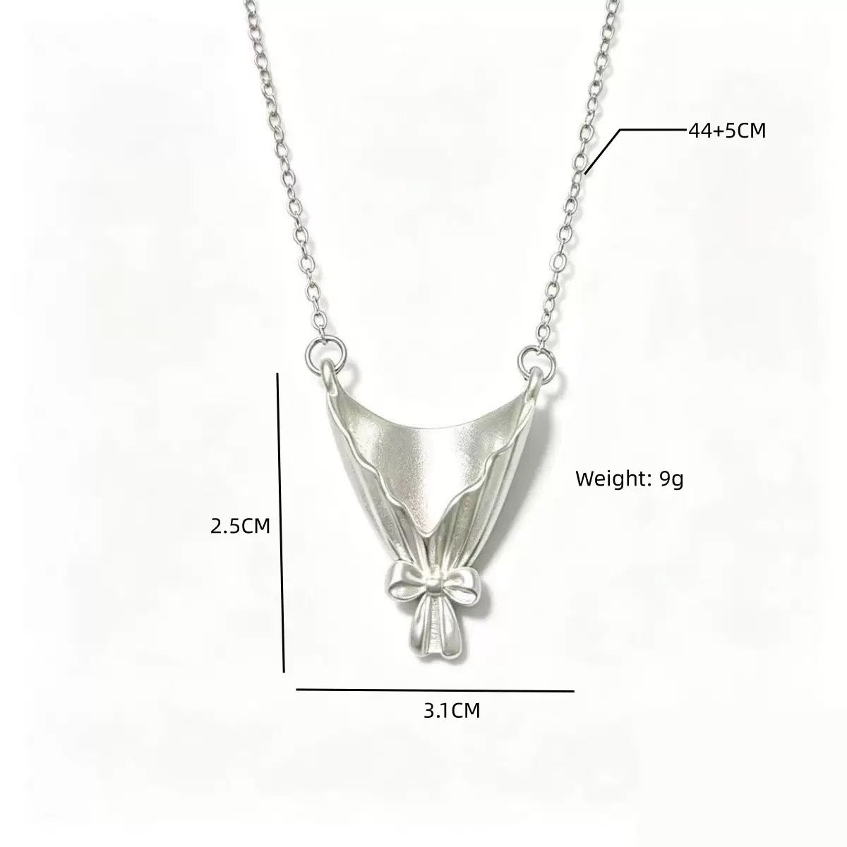 Stainless Steel Flower Bouquet Necklace (Buy One, Get One Free: One Silver, One Gold)