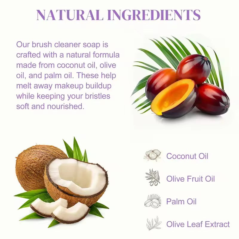 Solid cleansing soap, specially designed for cleaning makeup brushes and beauty tools(Buy one, get one free)