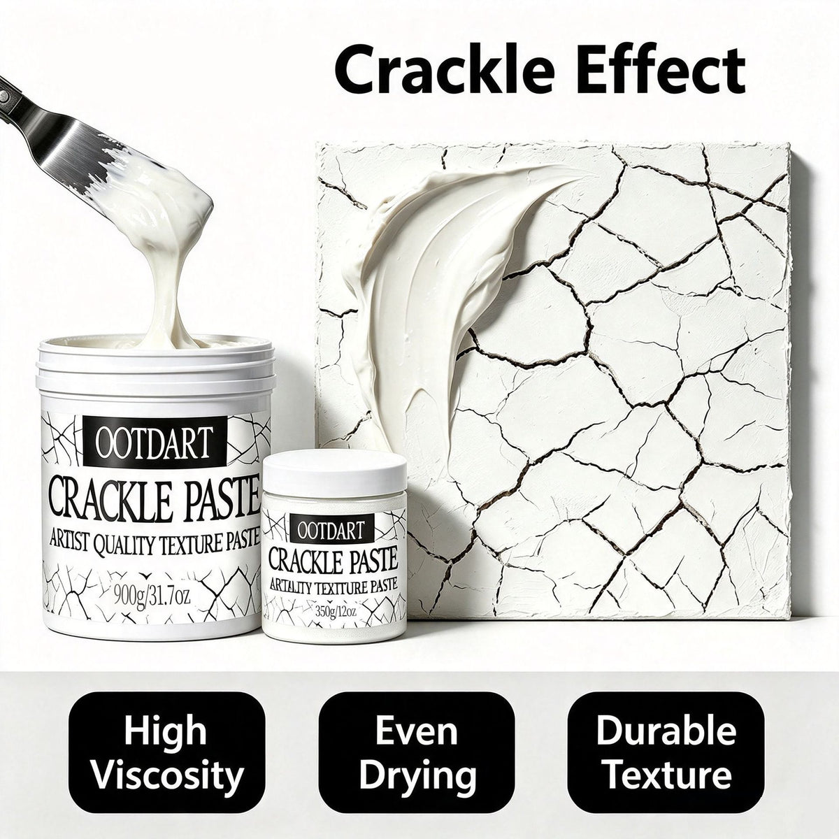 Crackle Paste – Textured Crackle Effect Medium for DIY & Art Projects350g