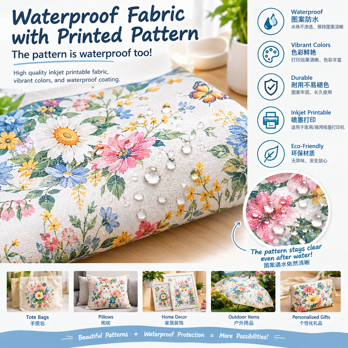 Waterproof Inkjet Printable Fabric – Print Your Own Designs at Home