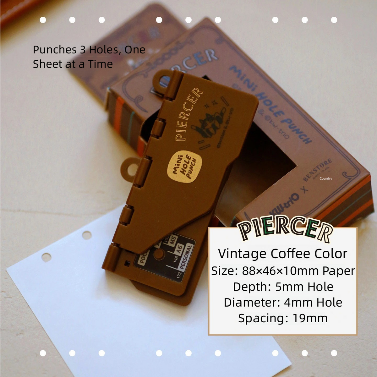 Card-Style Ring Binder Hole Punch