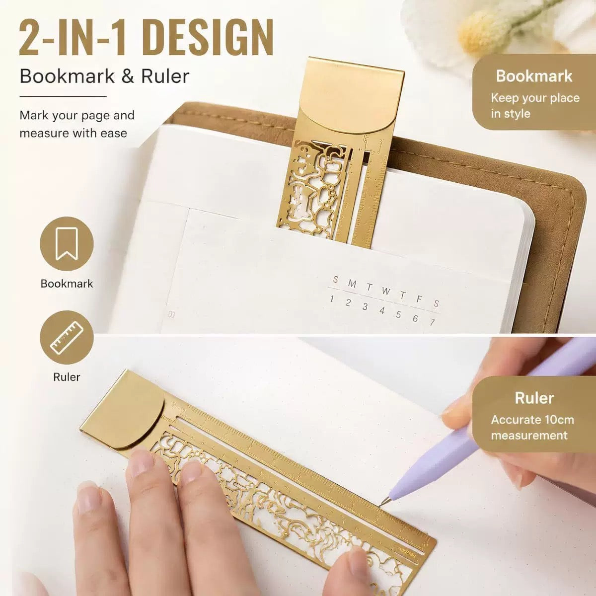 Brass Cat Stencil Ruler Gift Box