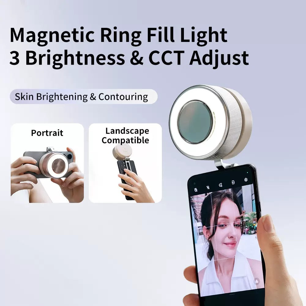 3-in-1 Magnetic Phone Fan Stand & Selfie Light – 120H Battery Life
