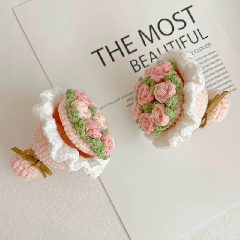 Handcrafted Crochet Flower Bouquet Ring Box – Finished Product, Not a DIY Kit