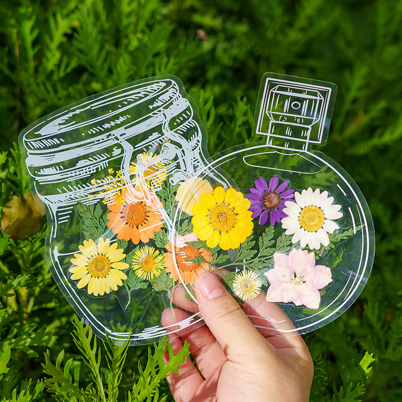 Transparent Bookmark Flower Seal Set of 40< buy one get one free>