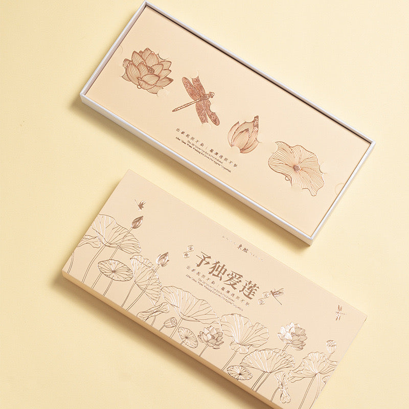 Chinese Style Lotus Artwork Bookmark Gift Set