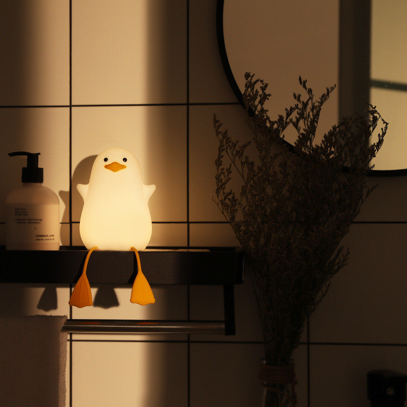 Little Yellow Duck Cell Phone Holder Silicone Table Lamp