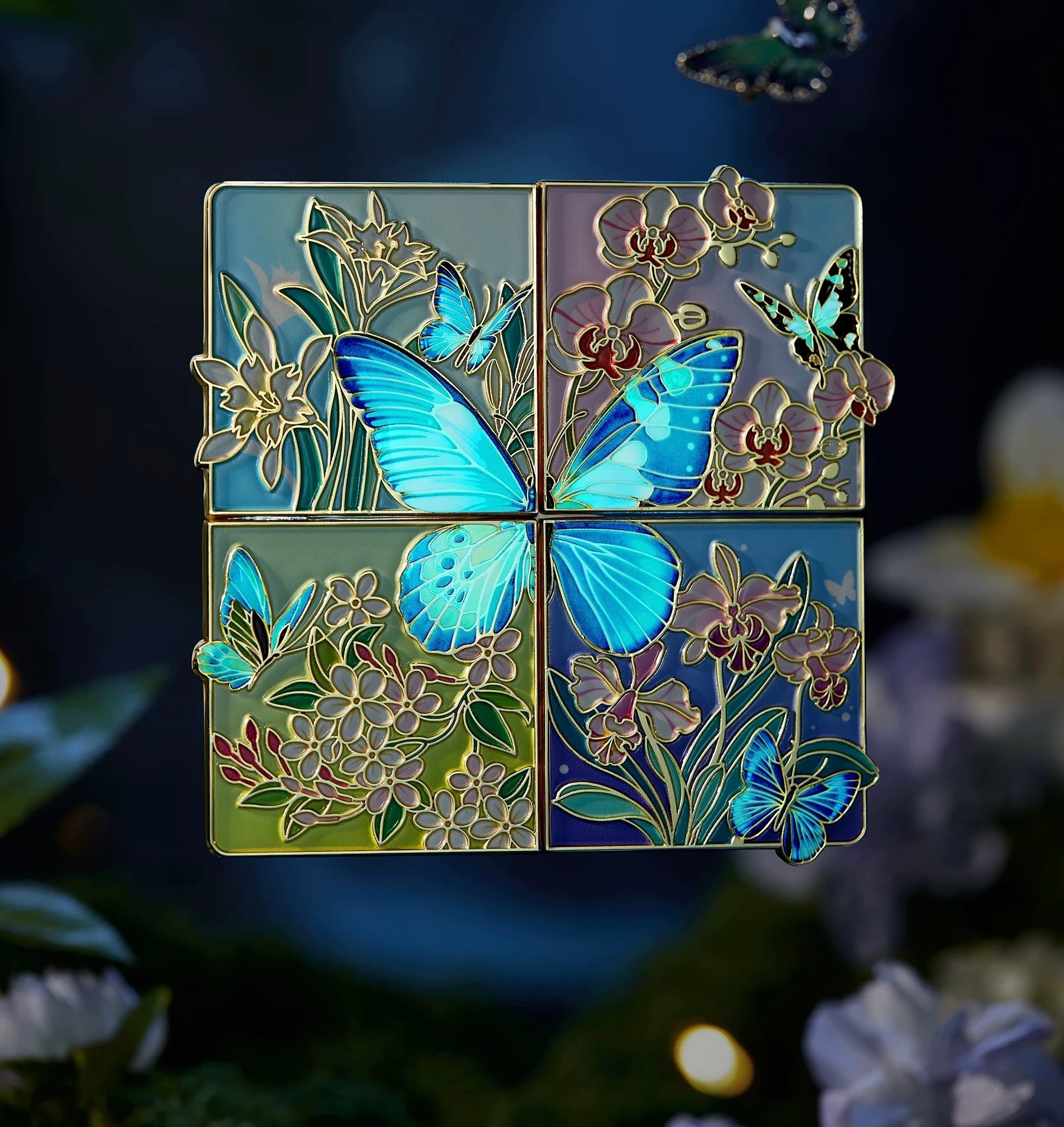 Handmade Glow-in-the-Dark Butterfly Fridge Stickers(Set of 4)